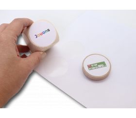 20 Pastilles rondes 45 mm autocollantes blanches étiquettes (pour rond de 5 cm)