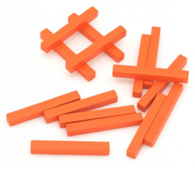 Baguettes orange 5x5x39 mm pions buchettes en bois pour jeu
