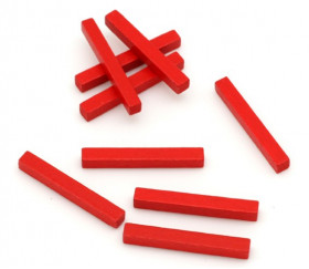 Baguettes rouge 5x5x39 mm pions buchettes en bois pour jeu
