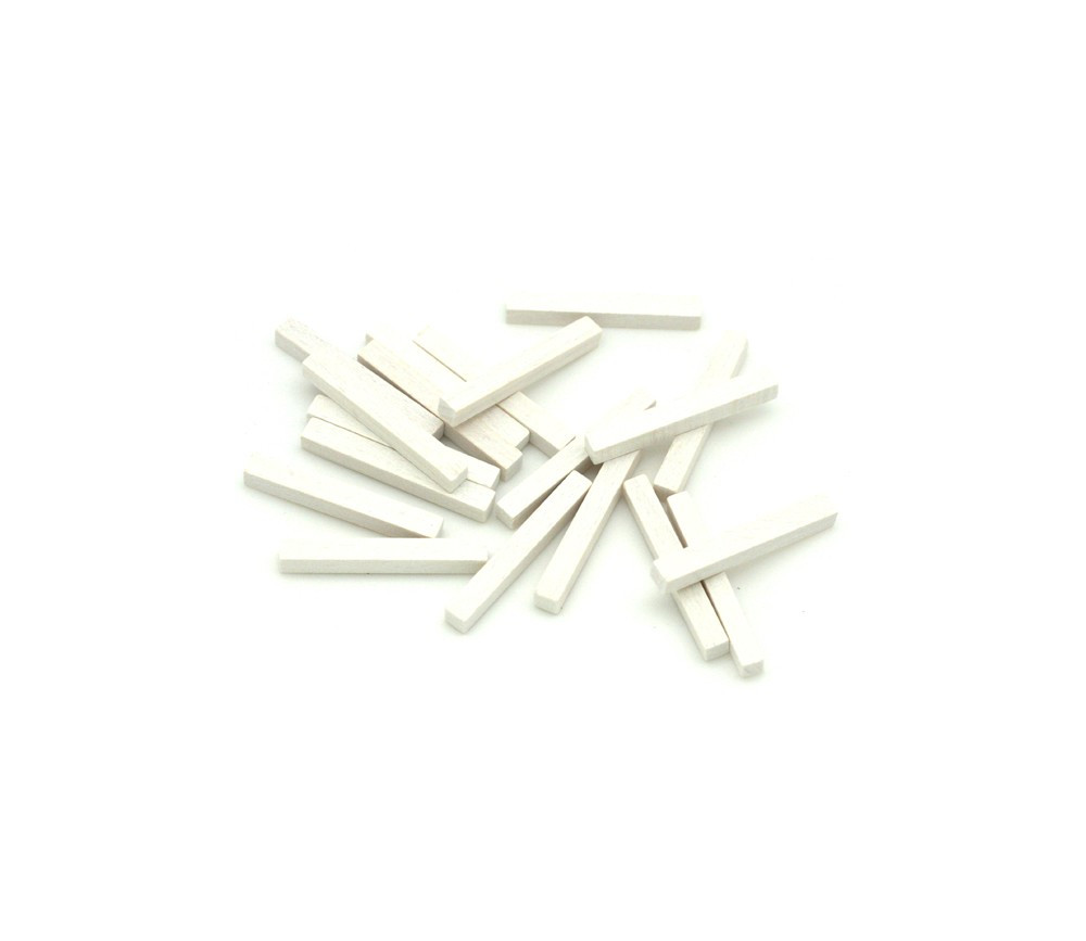 Baguettes blanches 5x5x39 mm pions buchettes en bois pour jeu