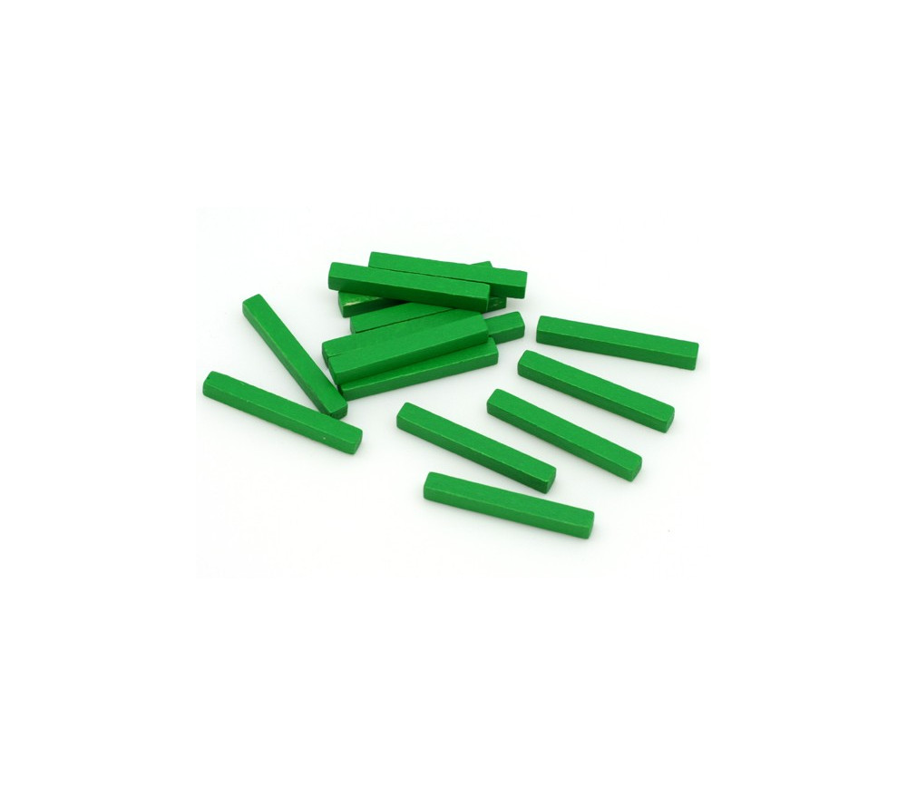 Baguettes vert 5x5x39 mm pions buchettes en bois pour jeu