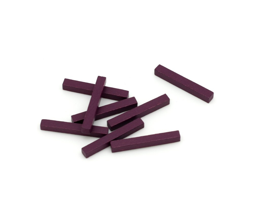 Baguettes violet 5x5x39 mm pions buchettes en bois pour jeu