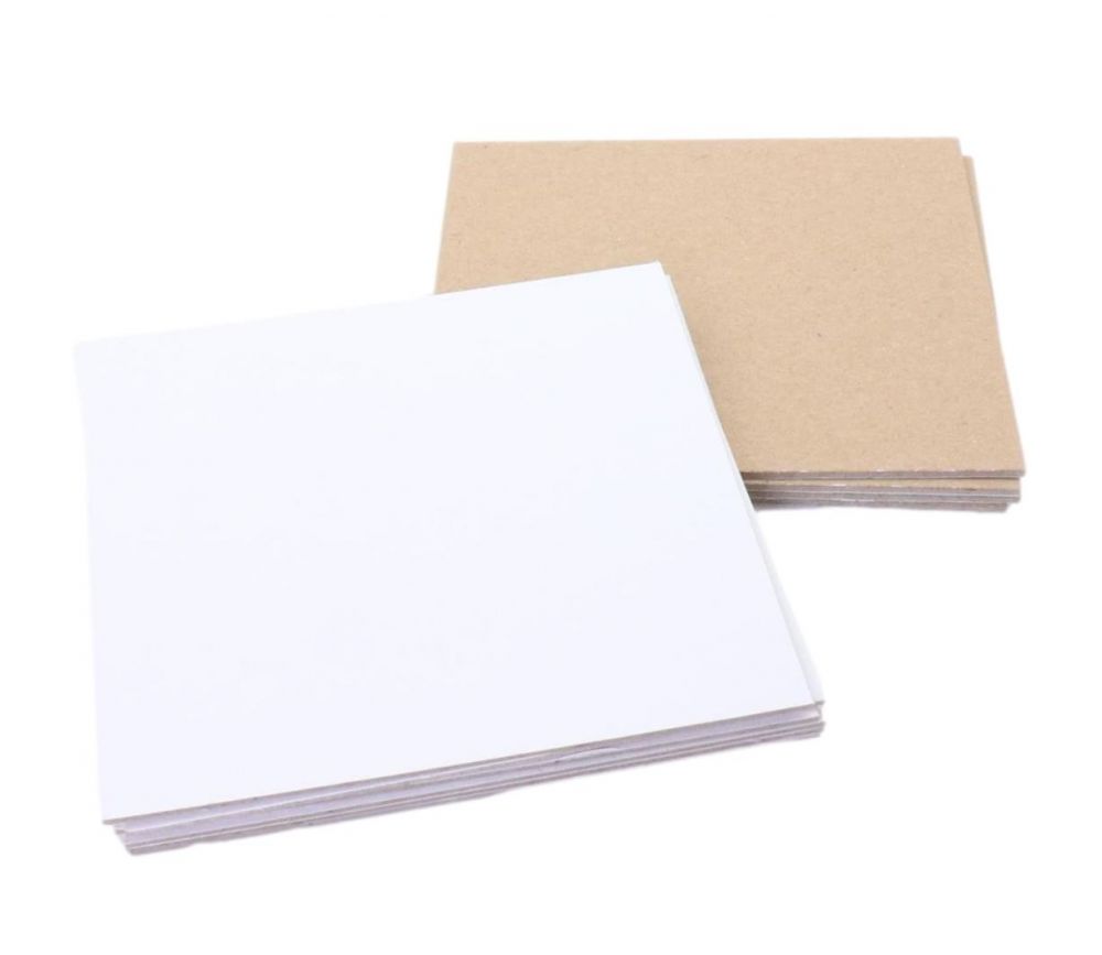 10 cartons blancs rigides carrés 10 x 10 cm neutre - mini plateau BLANC