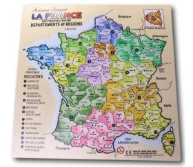 Puzzle bois Carte de France dans cadre 29,9 cm