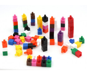 100 petits cubes encastrables 8 x 8 x 15 mm pour jeux couleurs