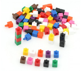 100 petits cubes encastrables 8 x 8 x 15 mm pour jeux couleurs