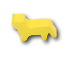 Pion Chat jaune en bois pour jeu 30x19x8 mm