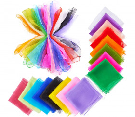 32 foulards de jonglage colorés 60 x 60 cm
