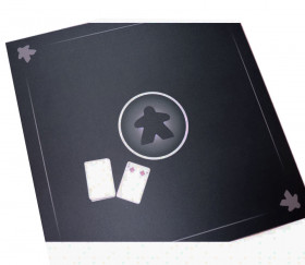 Tapis de cartes pour jeux de société carré Meeple noir