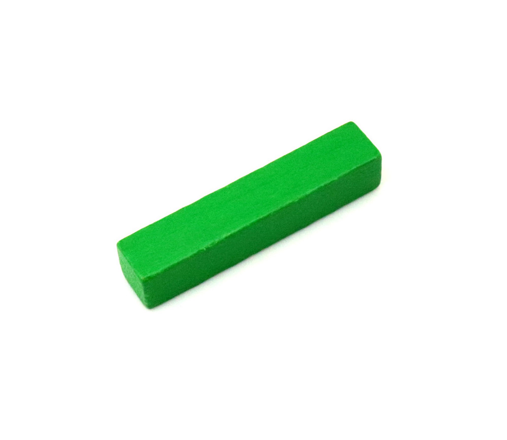 Batonnet 10x10x50 mm en bois pour jeu à l'unité vert