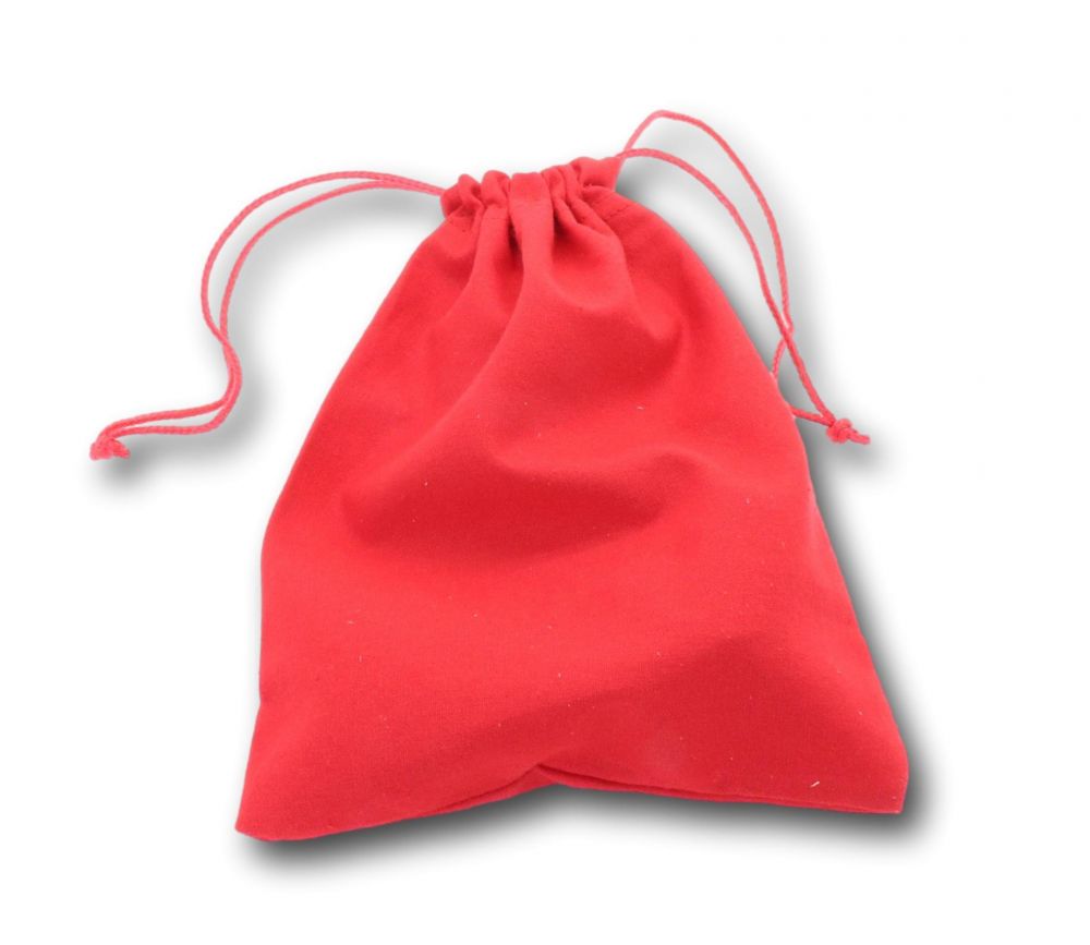 Sac pochon tissu rouge 20 x 15 cm coton couleur taille M