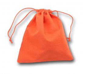 Sac pochon tissu orange 20 x 15 cm coton couleur taille M
