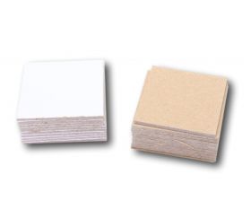 24 carrés 4 x 4 cm carton rigide blanc/gris vierge tuiles à personnaliser