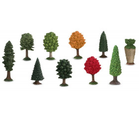 10 arbres figurines jouet d'environ 5 cm