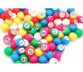 90 boules loto 18 mm de diamètre numérotées en plastique coloré