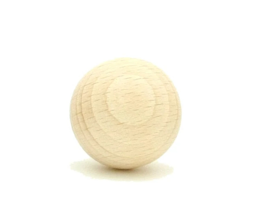 Boule bois 3 cm de diamètre bille hêtre naturel pour jeux.