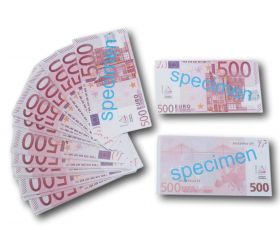 liasse100 billets de 500 euros factices pour jeux