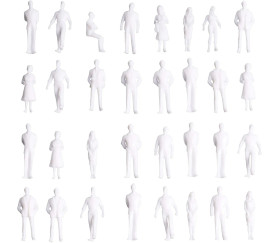 120 mini figurines plastique blanc