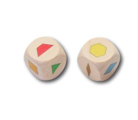 Dé 6 formes géométriques et couleurs pour joueurs
