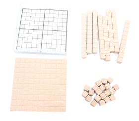 Set base 10 - math barre dizaine, plaque centaine et cube unités