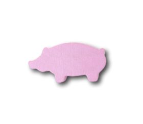 Pion cochon rose en bois 30 x 14 x 8 mm.
