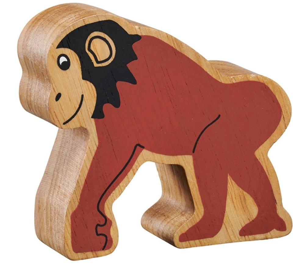 Chimpanzé singe en bois 8 x 7.5 x 2.4 cm