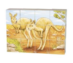 Casse-tête 12 cubes animaux australiens à reconstituer