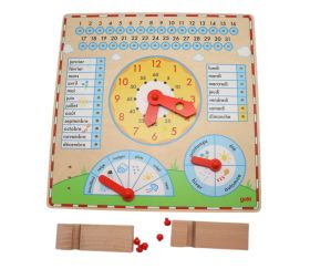 Grande horloge éducative et calendrier en bois pour apprendre et suivre les saisons