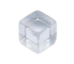 Cube 12 mm en plastique translucide transparent
