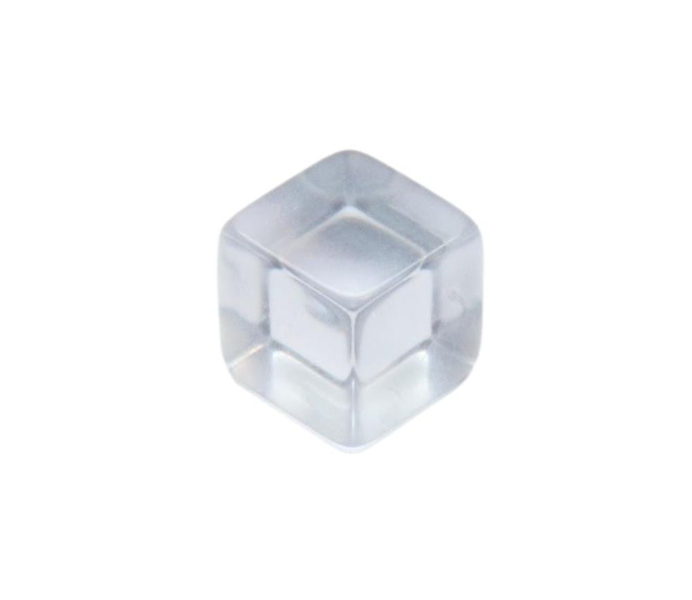 Cube 12 mm en plastique translucide transparent