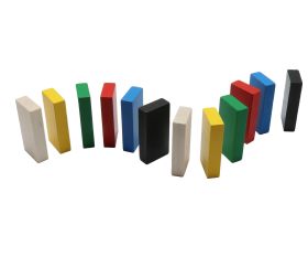 grand rectangle domino en bois coloré pour jeux 40 x 20 x 8 mm à l'unité