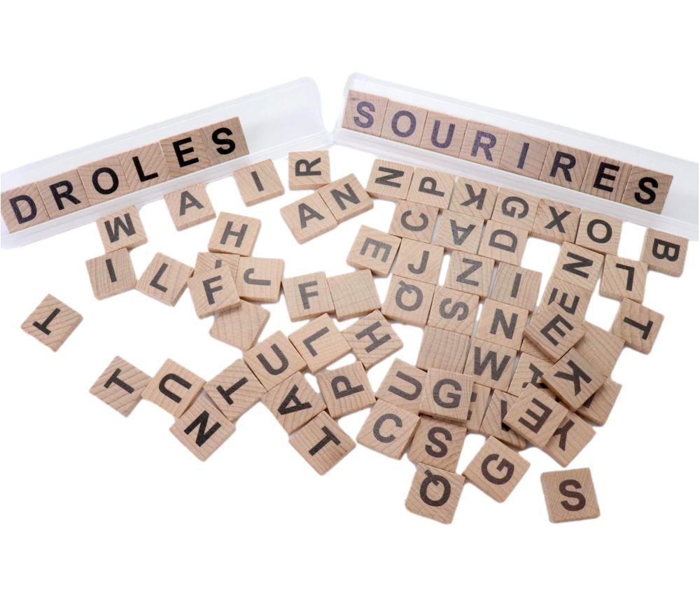 alphabet sur pion carré en bois 20 x 20 x 4 mm pour jeu de mots