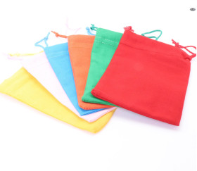 Petit pochon coton de rangement coloré rouge, jaune, vert, bleu, rose et  orange