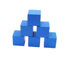 cube 30 mm en bois bleu