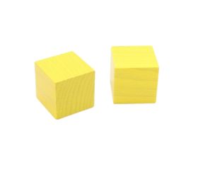 cube 30 mm en bois jaune