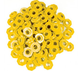 100 jetons jaunes troués octogonaux pour abaque 2.5 cm