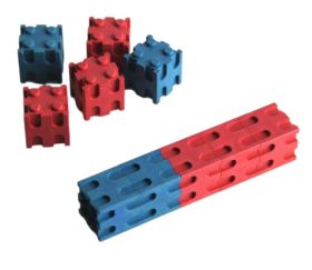 Cubes connectable bicolores jeu de construction enfant
