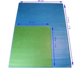 Tapis jeu recto-verso Bleu/Vert Megamat hexagone effaçable plateau 122 x 88 cm
