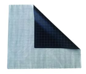 Tapis de jeu recto gris - verso Noir battlemap carré effaçable plateau 66 x 60 cm