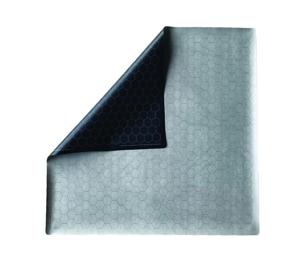 Tapis de jeu recto-verso battlemap noir/gris hexagone effaçable plateau 66 x 60 cm