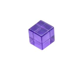 cube plastique violet translucide 8 mm