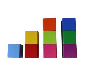 9 Cubes en bois 3.5 cm multicolores 9 couleurs