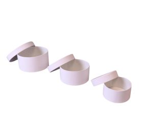 3 Boites gigognes rondes en carton blanc - Ø 80-100-120 mm 2ème choix