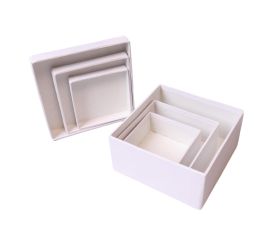 2e choix - 3 Boites carrées en carton blanc - 6 - 8 - 10 cm avec légers défauts