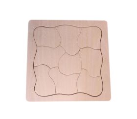 Puzzle 9 pièces en bois neutre à customiser 14.8 cm