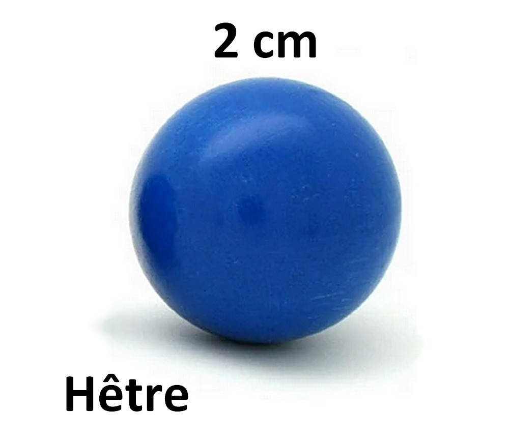 Boule 20 mm bleue bois hêtre