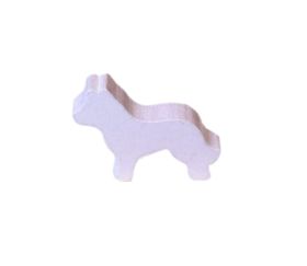 Pion loup / chien blanc bois 34 x 25 x 8 mm
