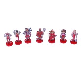 14 Pions personnages bricoleurs 30 x 17 mm à monter sur socle rouge (7 personnages en double)