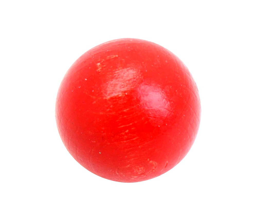 Boule bois couleur rouge 40 mm diamètre bille hêtre 4 cm