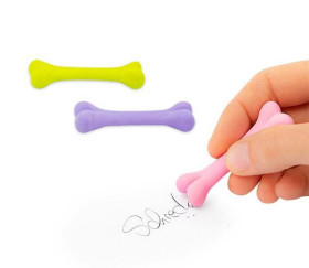 pions en gomme caoutchouc colorée en forme d'os, accessoire jeu enfant